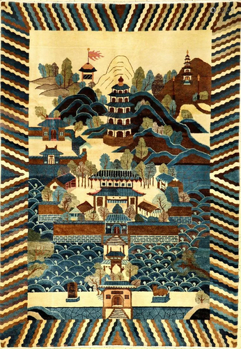 Fine Beijing 'Pictorial Rug' (Kunming Sea),