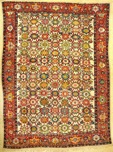 Unique White Ground Mahal Carpet (Multicolor Mina…