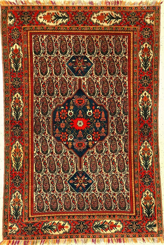 Extremely Fine Senneh 'Haftrang' Rug (Multicolor