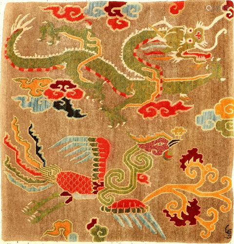 Tibetan Shigatse 'Jabuye' Rug 'Signed: Phun' (D…