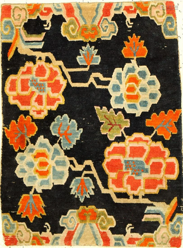 Tibetan Shigatse 'Goyul' Rug (Peonies),