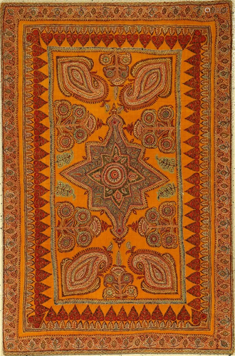 Fine Yellow Kirman 'Embroidery',