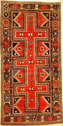 Rare Large Bordjalou Kazak 'Kelleh Carpet',