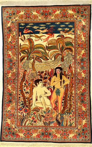 Fine & Unique Kurk Kashan 'Dabir Sanayeh' Pictor…