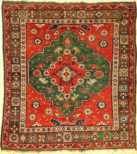 Fine & Rare Green Dazgiri Rug (Published In HALI),