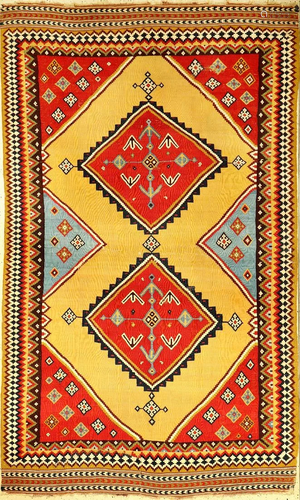 Very Fine Yellow Qashqai 'Kilim',