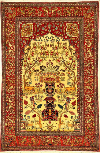 Fine Isfahan 'Ahmad' Rug (With Cow Motifs),