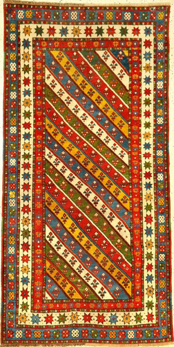 Striped Kazak Rug,