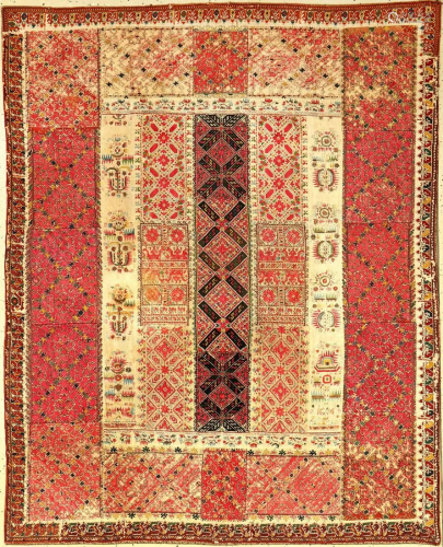 Greek-Ottoman Silk & Metal-Thread 'Patchwork- Blank…