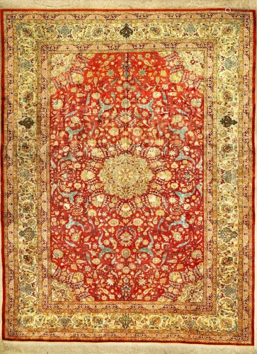 Fine Silk & Metal-Thread Istanbul Carpet,