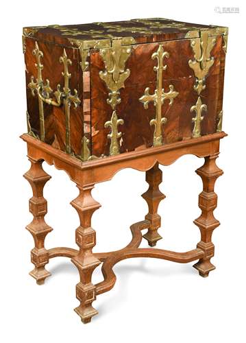 A Franco Flemish kingwood and brass-mounted coffre-fort, circa 1700