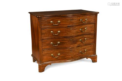 A George III mahogany serpentine chest, circa 1760,