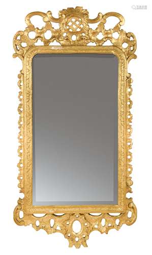 A George III giltwood wall mirror,