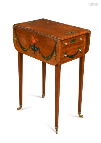A painted mahogany drop-leaf table, 19th century,