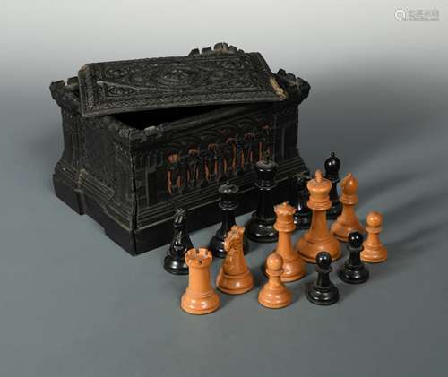 A Staunton pattern chess set by Jacques, London, mid 19th century,