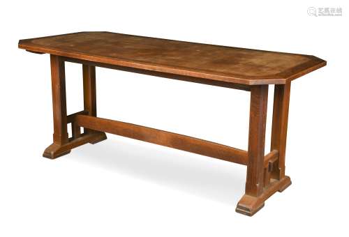 Paul Matt for Brynmawr, an Arts & Crafts oak 'Tre-Tower' dining table,