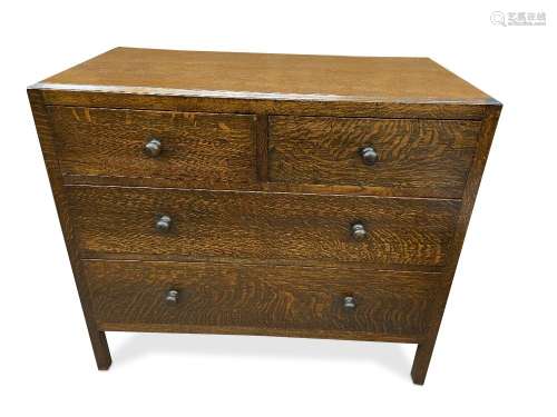 A Heal's dark oak chest of drawers, circa 1920s,