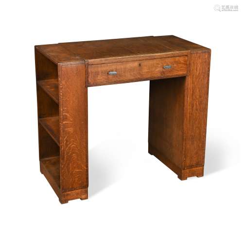 A Heal's Art Deco oak desk,