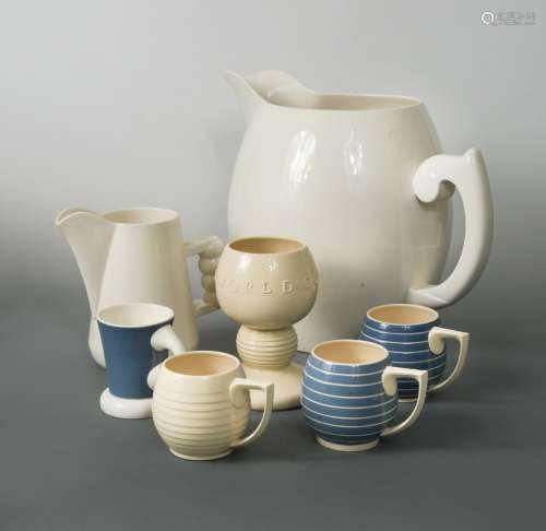 Colin Saunders (British, 20th century), a collection of jugs, tankards and other vessels,