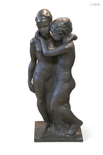 § Georg Ehrlich ARA (Austrian 1897-1966), Two Sisters, 1945/6, bronze,