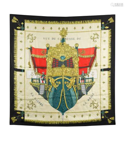 A Hermès Vue du Carouse de Galere la Reale silk scarf,