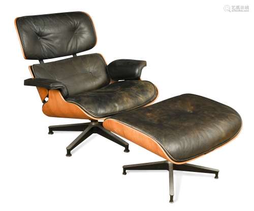 Y Charles and Ray Eames for Herman Miller, a Lounge chair model 670 and ottoman model 671,