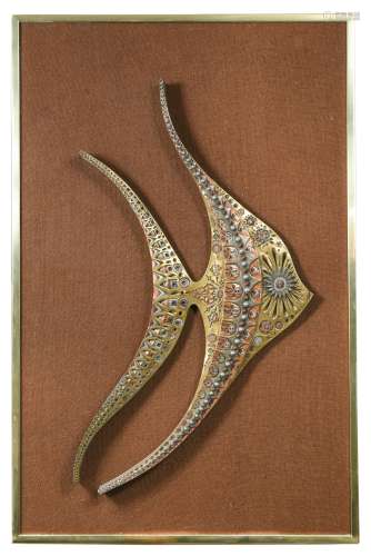 Giovanni Schoeman (South African 1940-1981), a bronzed relief of an Angel Fish,