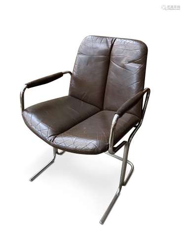 A Pieff Eleganza leather arm chair,