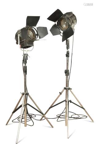 A large pair of mid 20th century studio lights,