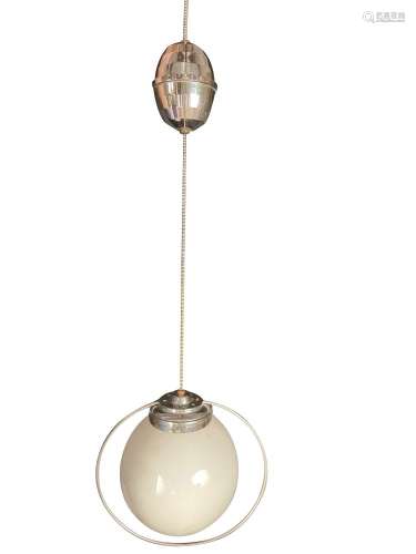 An Art Deco rise and fall pendant light,