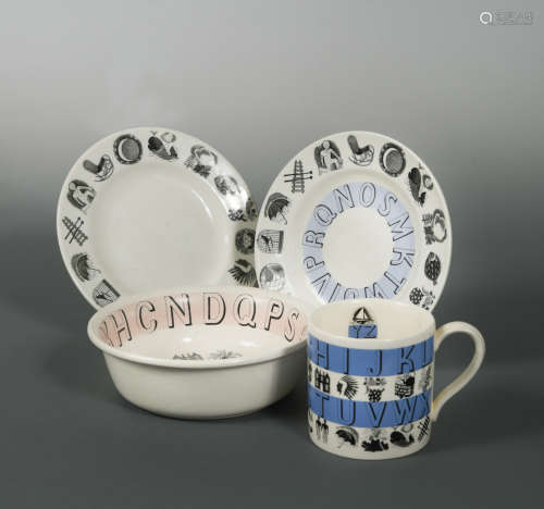 Eric Ravilious for Wedgwood, an Alphabet baby's bowl,