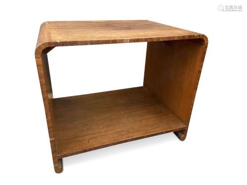 A small Heal's style Modernist walnut side table,