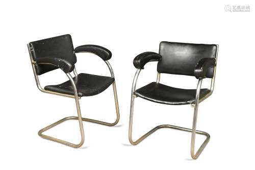 Serge Chermayeff for Cox & Co., a pair of modernist cantilever armchairs,
