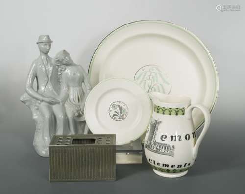 Arnold Machin for Wedgwood, a flat back Country Lovers group,