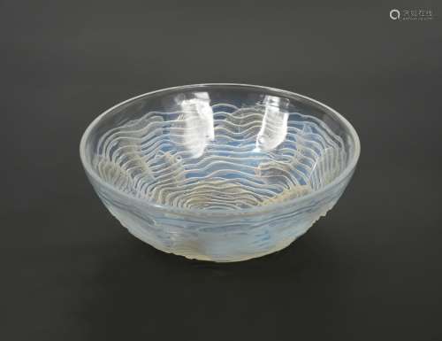 Dauphins, an R. Lalique opalescent glass bowl,