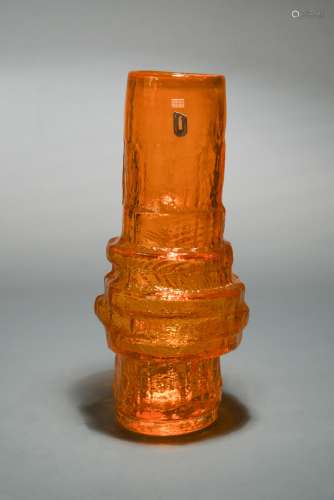 Geoffrey Baxter for Whitefriars, a textured 'hoop' vase,