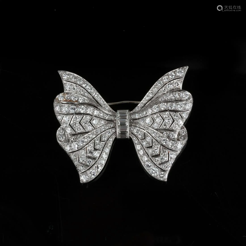 Platinum Art Deco Era Butterfly Pin