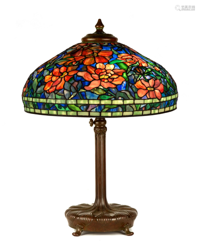 A Fine Tiffany Studios, New York, Peony Table Lamp