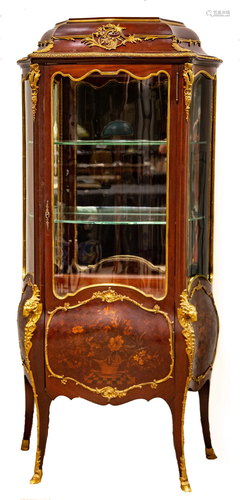 French Ormolu-Mounted Kingwood & Vernis Martin Vitrine