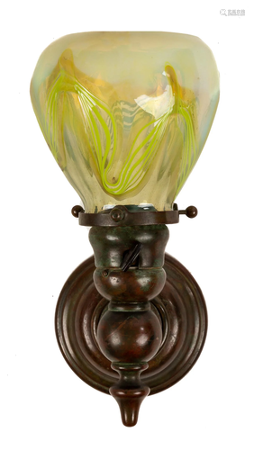 Tiffany Studios, New York Wall Sconce with Shade