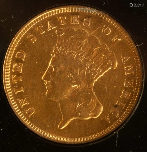 US 1878 $3 Gold Coin