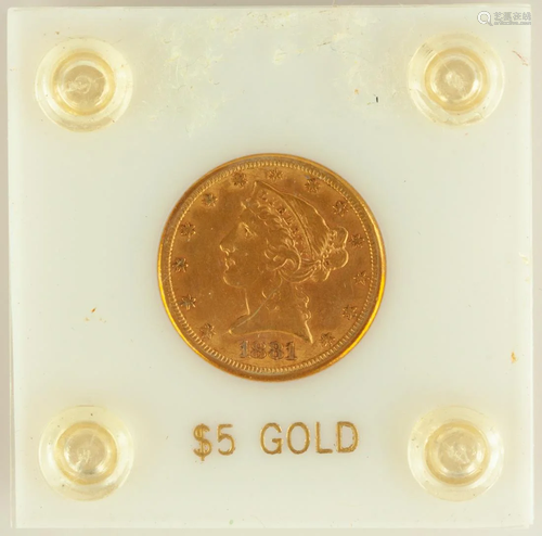 $5 1881 Gold Coin