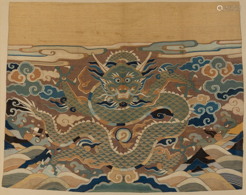 (2) Chinese Kesi Dragon Tapestries