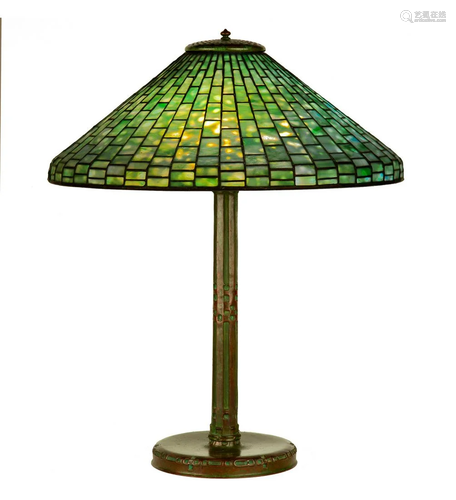 Tiffany Studios, New York, Geometric Table Lamp