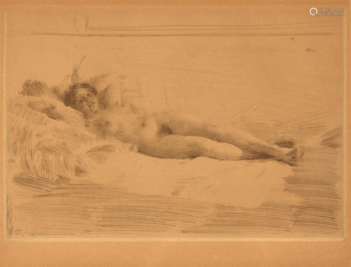 Anders Zorn (Swedish, 1860-1920) Reclining Nude