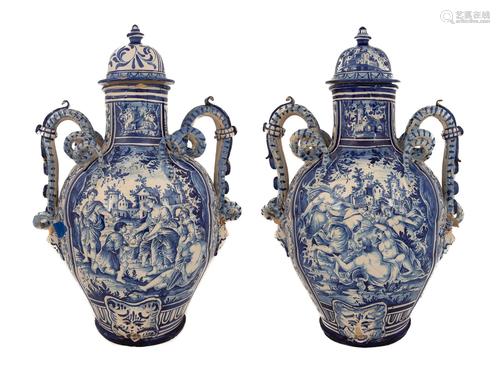 Pair of Monumental Italian Pharmacy Jars