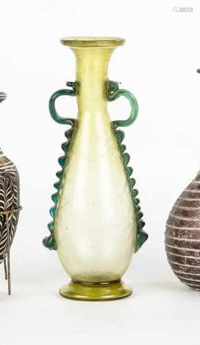 Roman or Byzantine Pale Green Glass Amphora