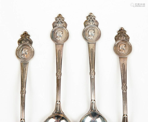 (4) President Ulysses S. Grant, Tea Spoons