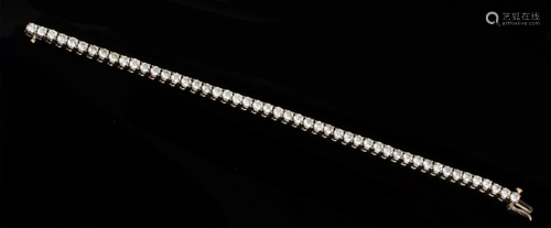 14k White Gold Straight Line Tennis Bracelet