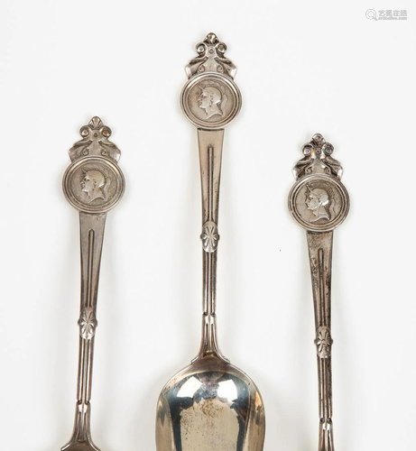 (3) President Ulysses S. Grant, Sterling Serving Spoons